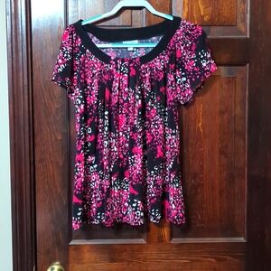 Fashion Bug L large women soft flattering loose blouse